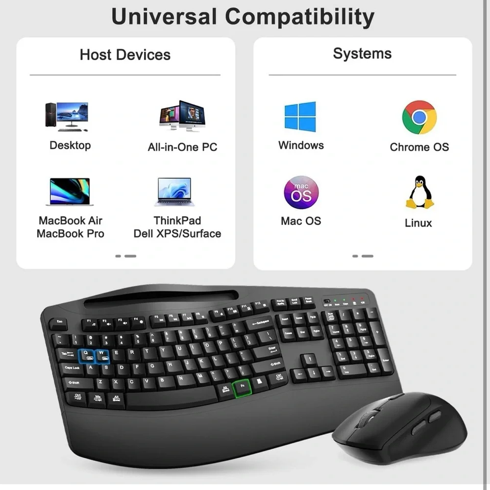 Wireless Black Keyboard and Mouse Combo